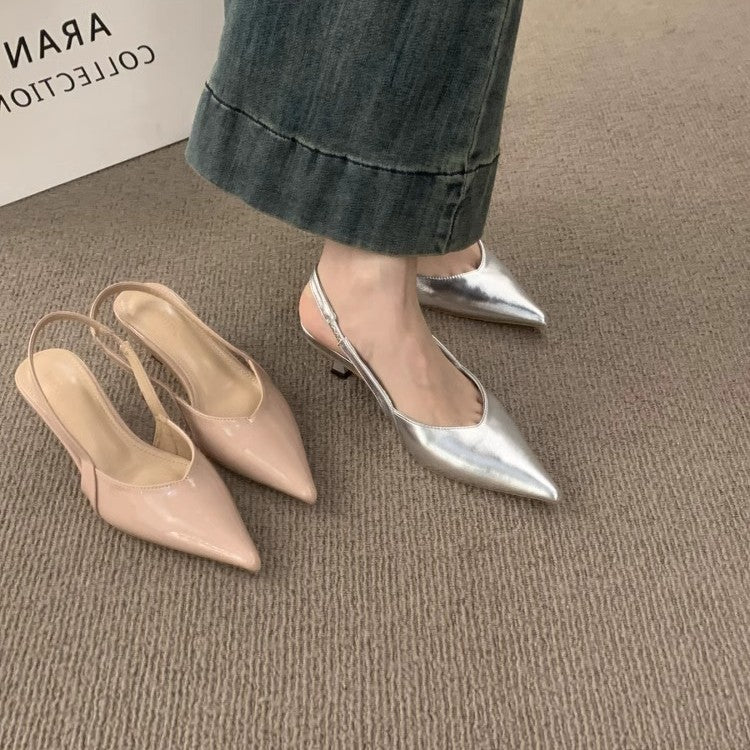 Damen Slingback-Pumps mit elegantem Design und glänzender Oberfläche EB