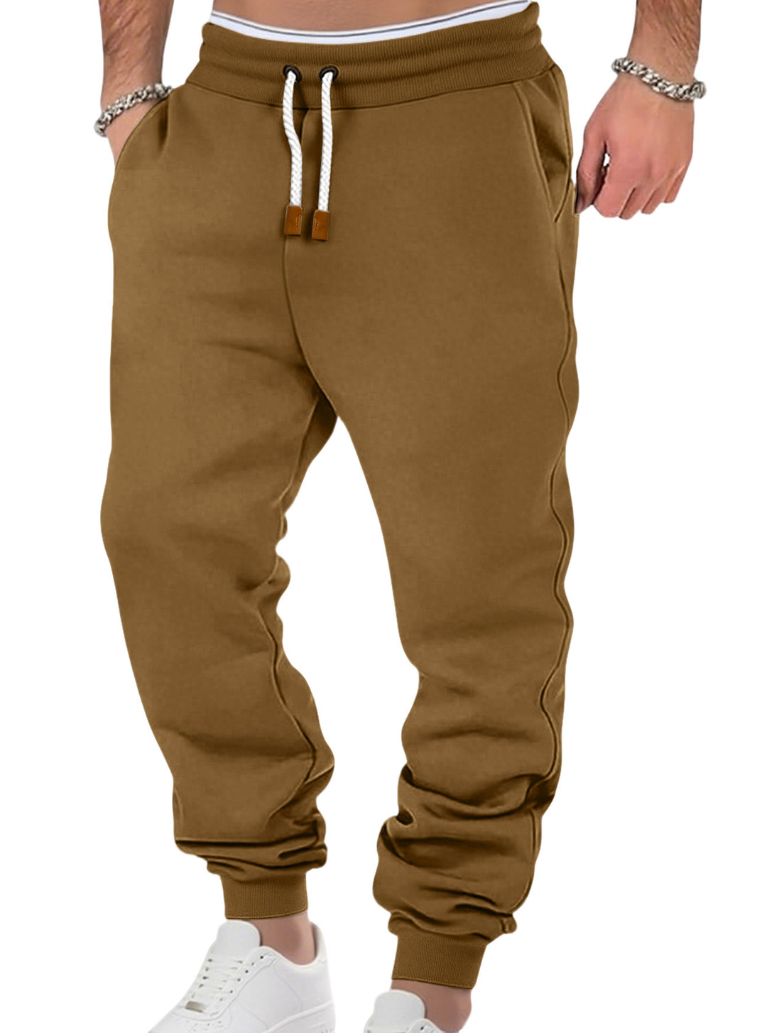 Herren nan komfortable Jogginghose aus hochwertiger Baumwollmischung mit elastischem Bund Kordelzug und Bündchen EB