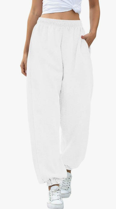 Damen nan weite Jogginghose mit hohem Bund elastischen Bündchen und Seitentaschen EB