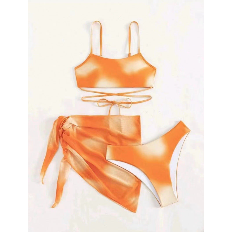 Damen Bikini-Set mit stylischem Wickelrock und verstellbaren Trägern EB