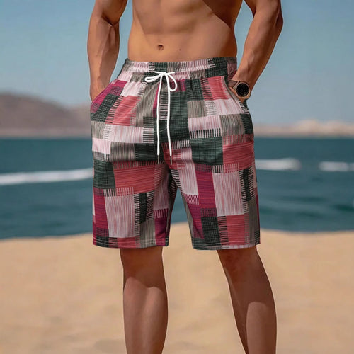 Herren stylische Bade-Shorts mit modernem Graphikmuster EB