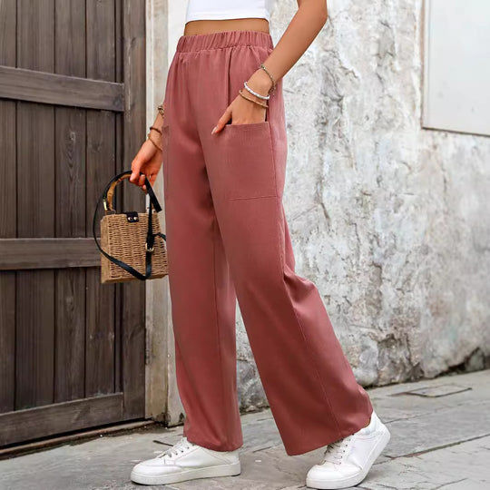 Damen Komfortable weite Stoffhose EB