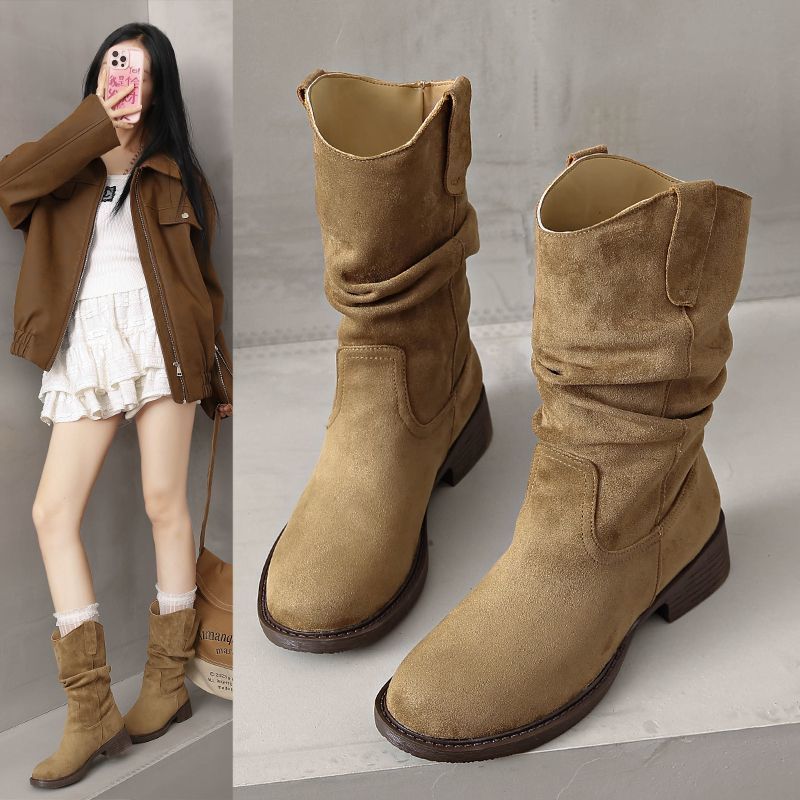 Damen Slouch-Stiefel mit bequemem Futter und rutschfester Sohle EB