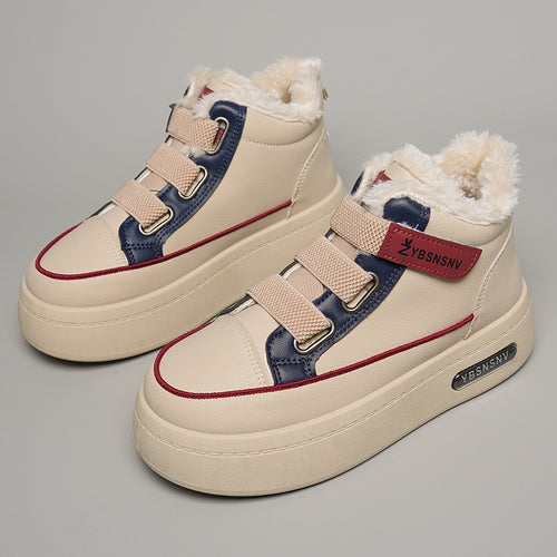 Damen Winterliche High-Top Sneakers mit bequemer Fleece-Wärmepolsterung und sportlichem Design EB