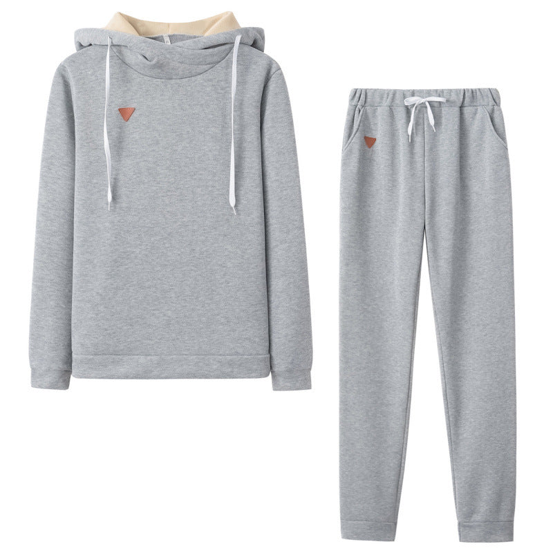 Damen Sportliches Hoodie-Set mit bequemer Passform und elastischen Hosen EB