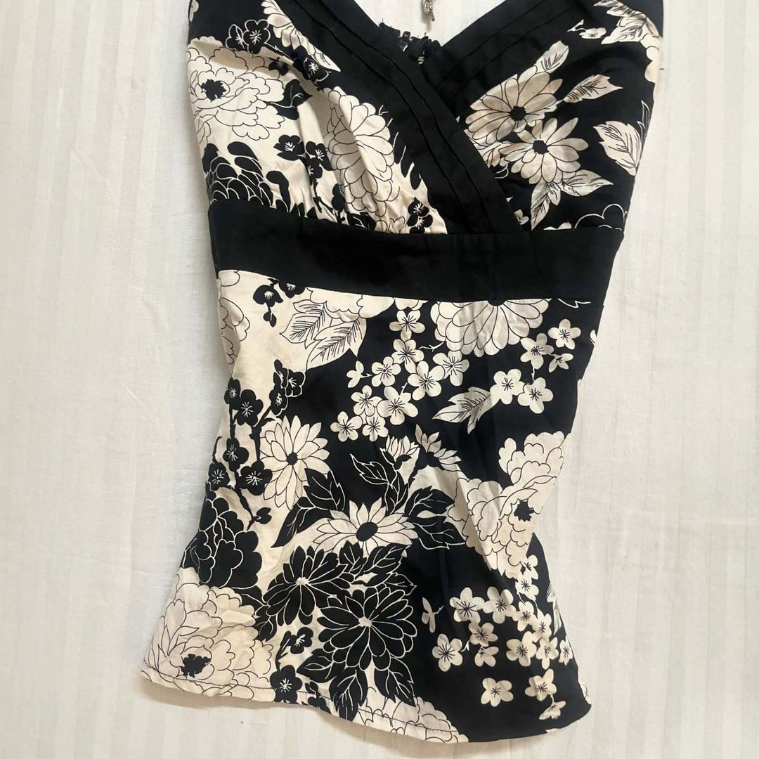 Damen elegantes Haltertop mit floralem Design EB