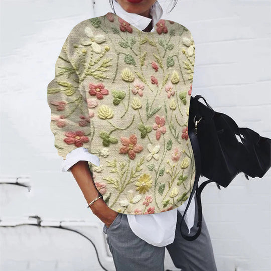 Damen Gemusterter Pullover mit modernem Strickdesign EB