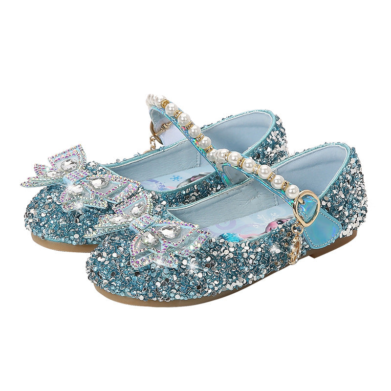 Mädchen Glitzernde Ballerinas mit Perlenakzent EB
