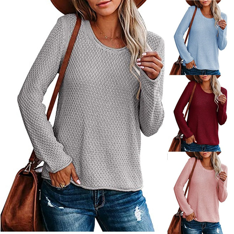 Damen Grobstrickpullover mit strukturiertem Design und lässigem Schnitt EB