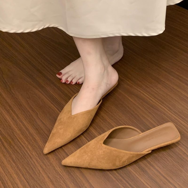 Damen spitze Mules aus weichem Veloursleder EB