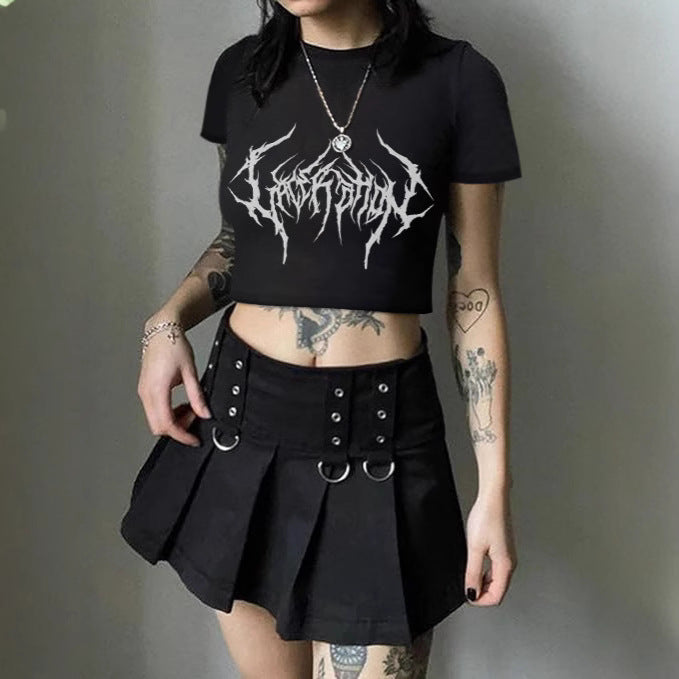 Damen Crop-T-Shirt mit fruchtigem Kirschdesign und lockerem Schnitt EB