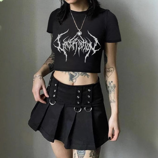 Damen Crop-T-Shirt mit fruchtigem Kirschdesign und lockerem Schnitt EB