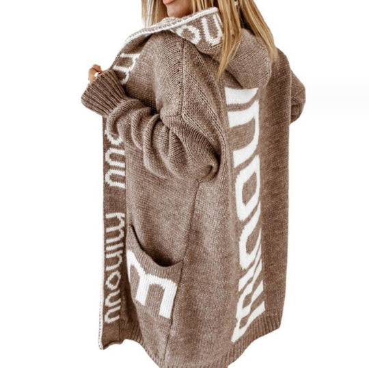 Damen gemütlicher Hooded Cardigan EB