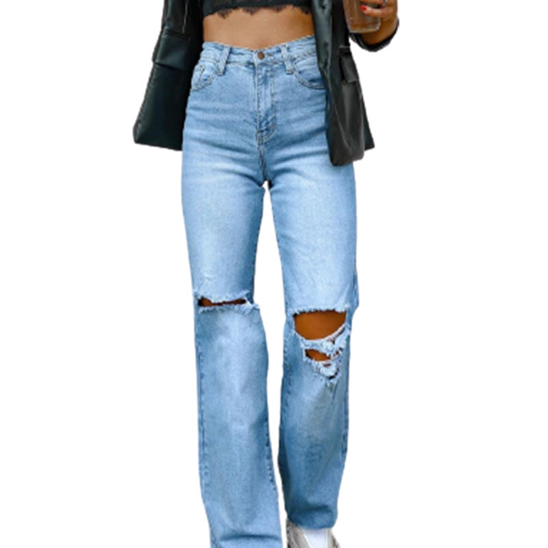 Damen Flared Jeans mit modernen Destroyed-Details EB