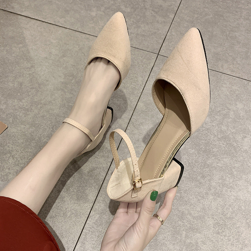 Damen edle Slingback-Pumps mit spitzem Zehenbereich und feinem Riemchen EB