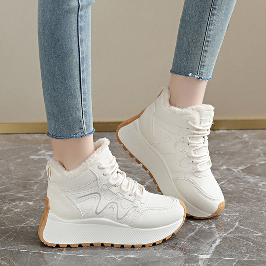 Damen sportliche High-Top Sneakers mit warmem Innenfutter und rutschfester Sohle EB
