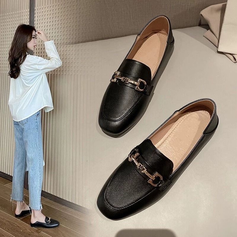 Damen Elegante Mokassins mit modischem Kettenverschluss EB