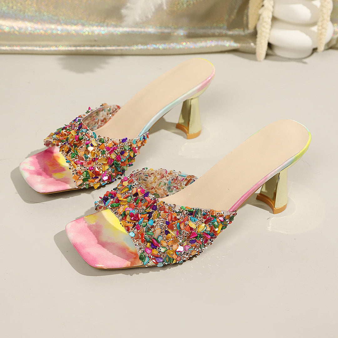 Damen verzierte Schuhsandalen EB