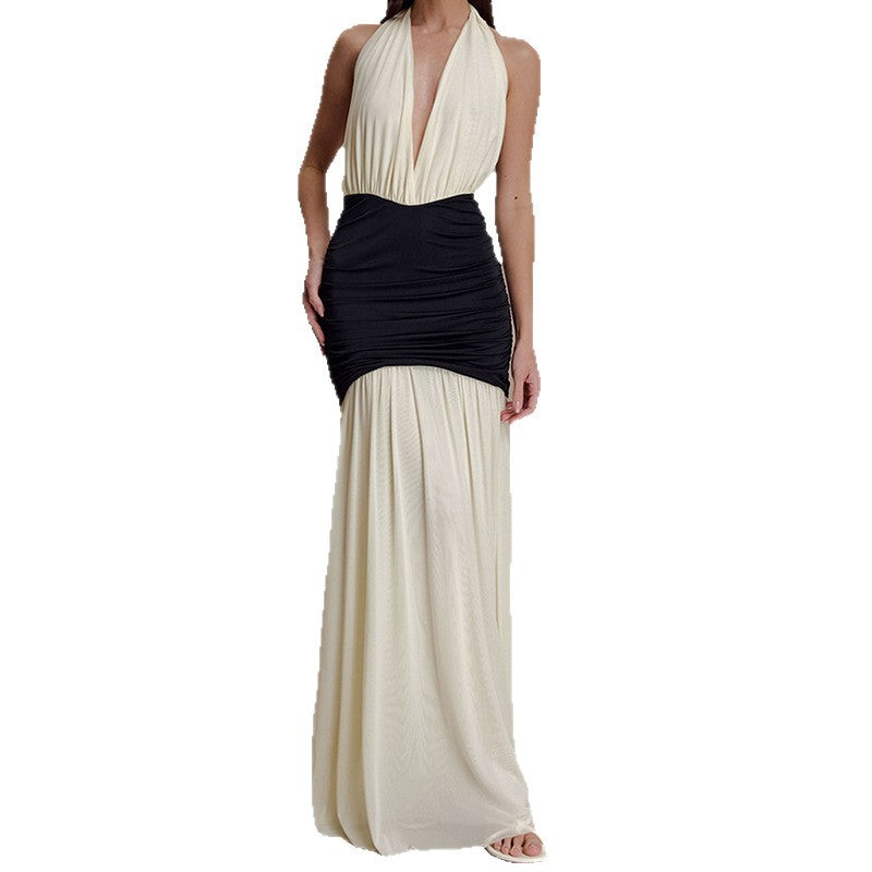 Damen Elegantes Maxi-Kleid mit raffiniertem Wickeloberteil EB
