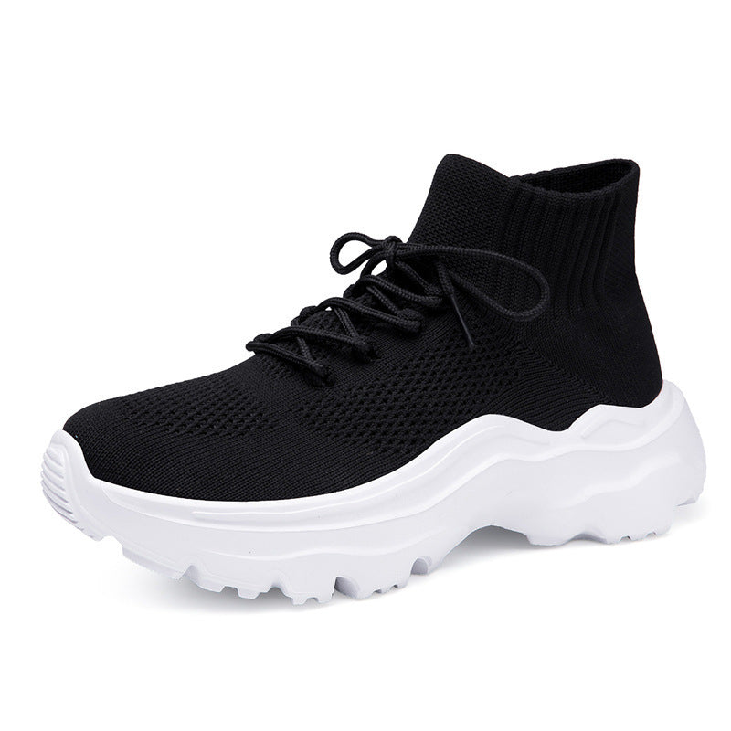 Damen Strick-Sneakers mit hohem Kragen und rutschfester Sohle EB
