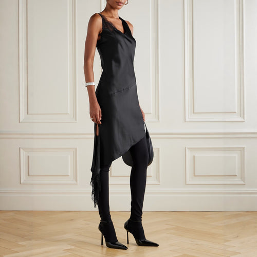 Damen Asymmetrisches Abendkleid mit feiner Spitzenverzierung EB