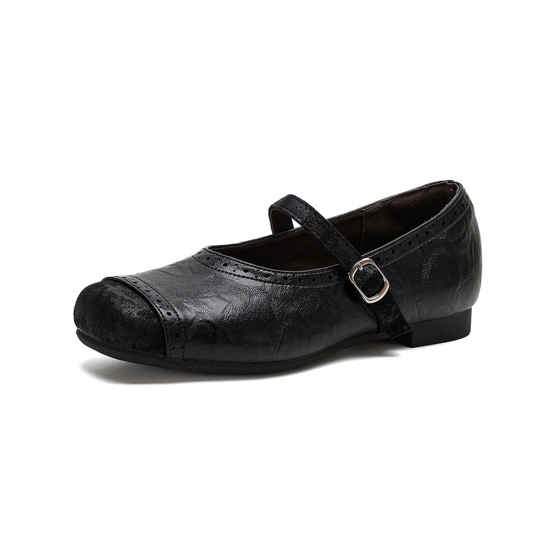 Damen Ballerinas mit hochwertigem Textil und verstellbarem Riemen EB