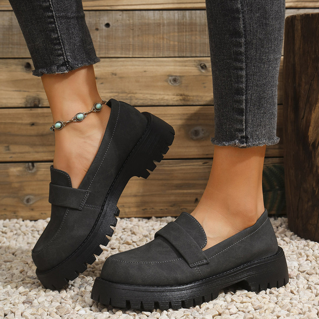 Damen modische Mokassins mit robuster Sohle EB