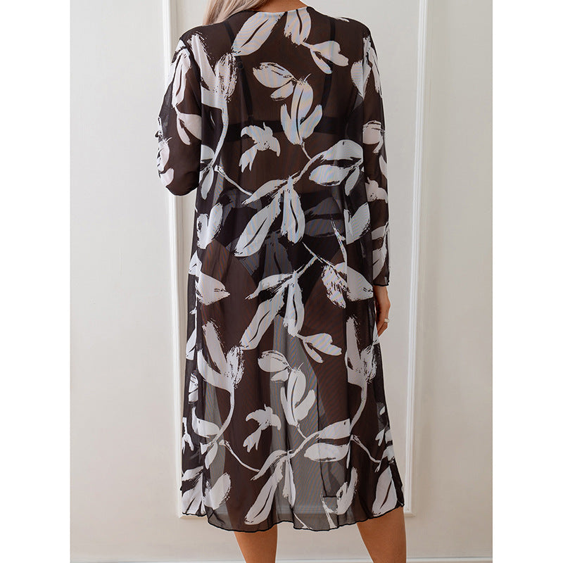 Damen Badecover-Up mit elegantem Grafikkleidungsdesign EB