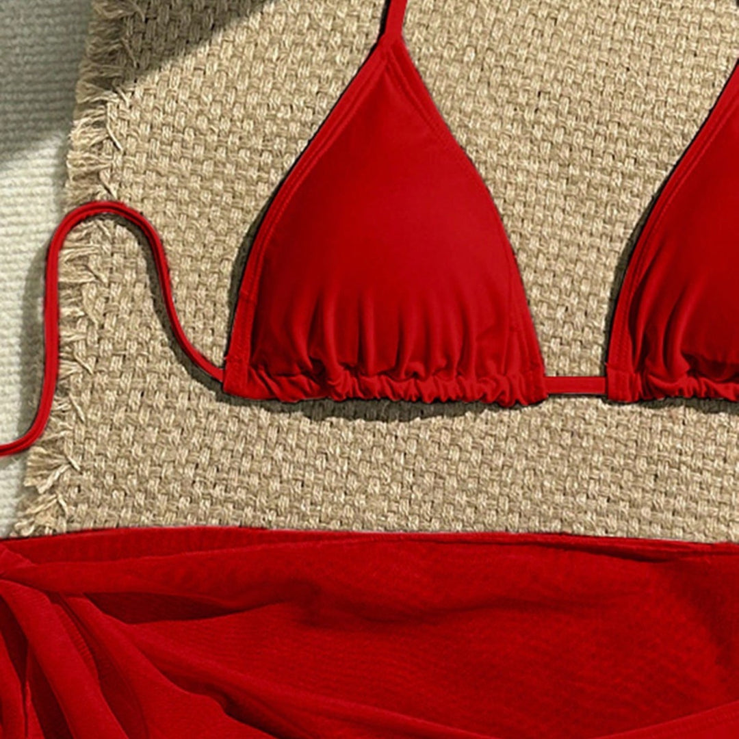 Damen Triangel-Bikini mit Wickeltuch und verstellbaren Trägern EB
