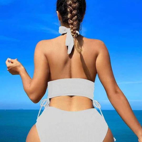 Damen Bikini-Set mit verstellbarem Halterneck und hohem Beinausschnitt EB