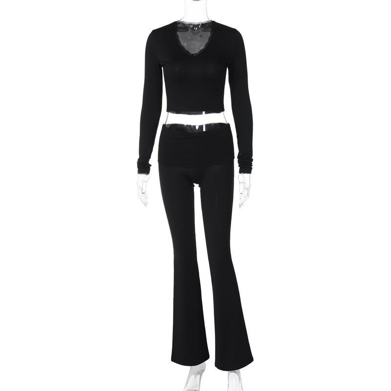 Damen enganliegendes Oberteil und Leggings Set EB