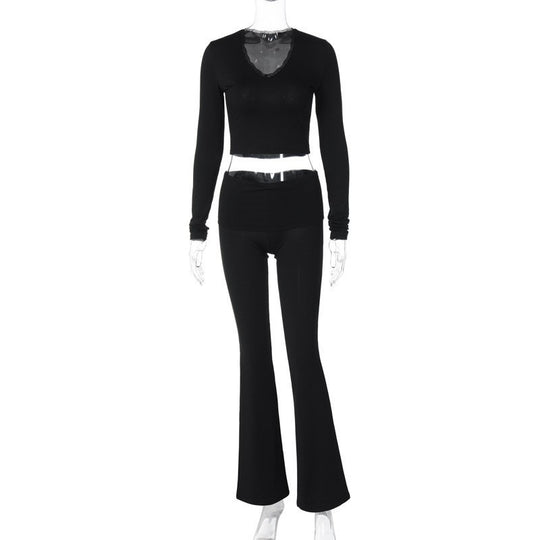 Damen enganliegendes Oberteil und Leggings Set EB