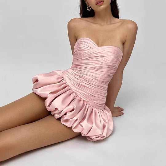 Damen Cocktailkleid mit Rüschendetails und figurformendem Schnitt EB