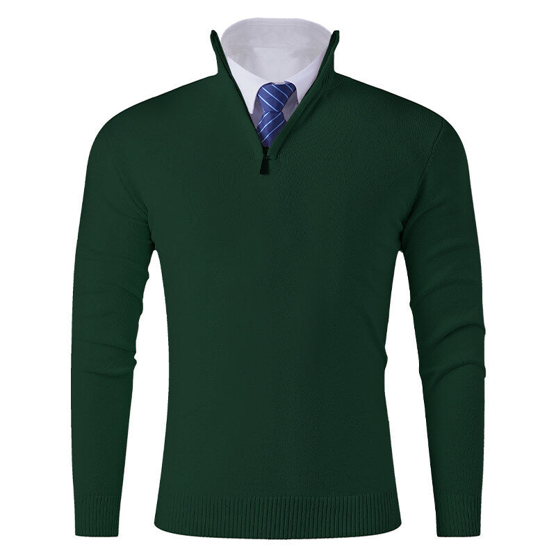 Herren Strickpullover mit modernem Reißverschluss und elastischem Saum EB