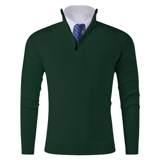 Herren Strickpullover mit modernem Reißverschluss und elastischem Saum EB