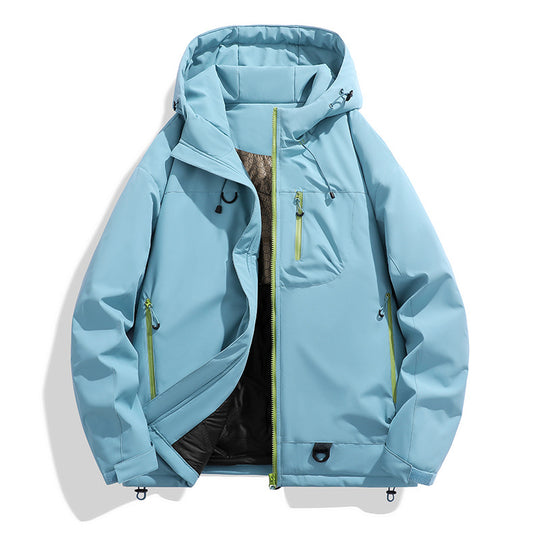 Herren technischer Kapuzenparka mit winddichter Membran, isolierter Innenlage und Multifunktions-Taschen EB
