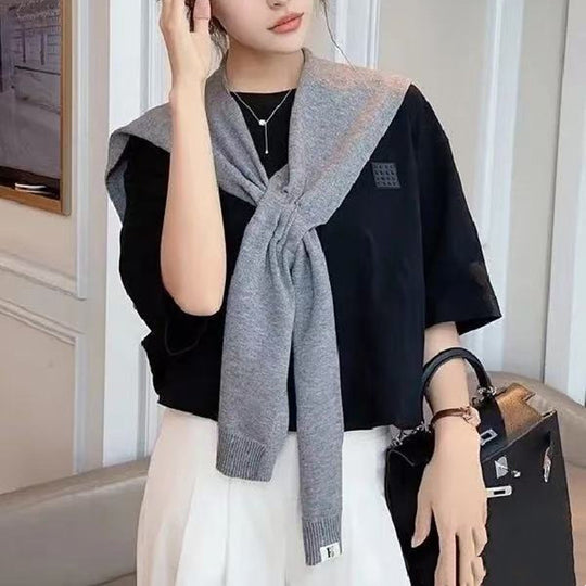 Damen modische Strickschal mit knoten Detail EB