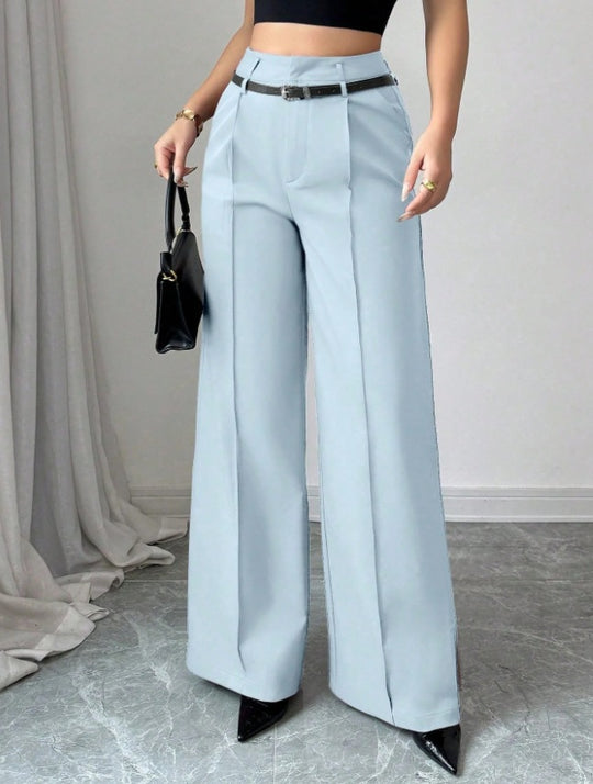 Damen elegante weite Hose mit Bindegürtel EB