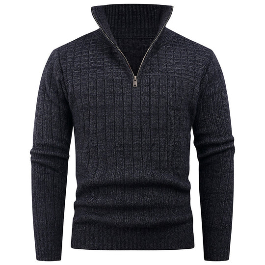 Herren eleganter Rollkragenpullover mit modernem Zopfdesign EB