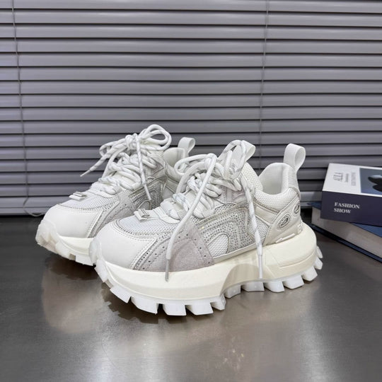 Damen Sportliche Chunky-Sneaker mit dicker Plattform und atmungsaktiver Oberflächenstruktur EB