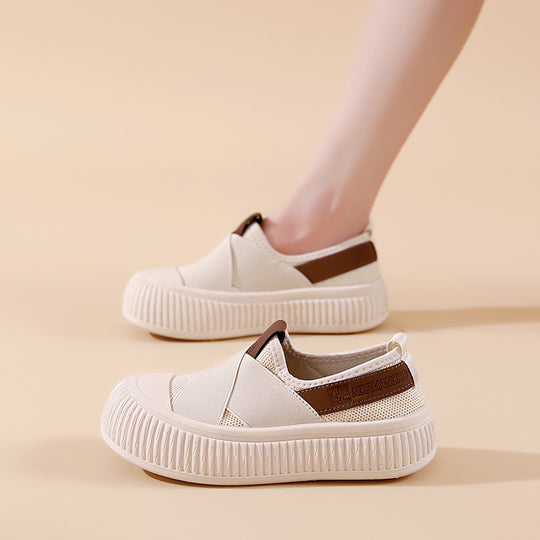 Damen modische Slip-On Sneakers mit elastischem X-Design und rutschfester Sohle EB