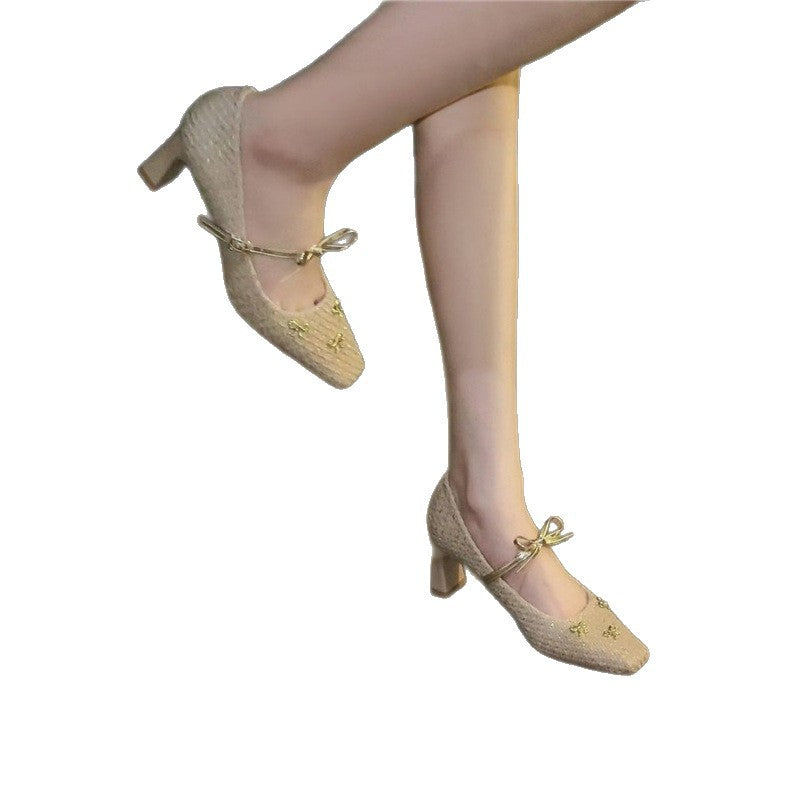 Damen elegante Pumps mit modischem Schleifendetail EB
