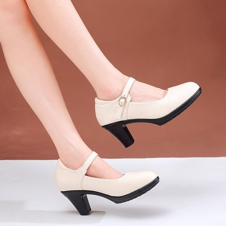 Damen elegante Mary Jane Pumps mit verstellbarem Riemchen EB