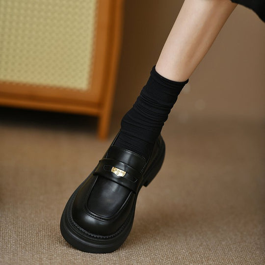Damen Elegante Loafers mit modischer Schnallenverzierung EB