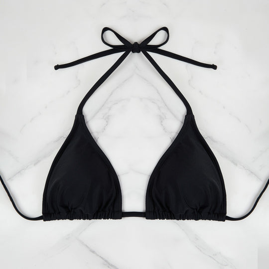 Damen Triangel-Bikini mit anpassbaren Bändern und hohen Beinausschnitten EB