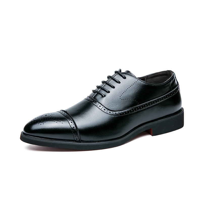 Herren Elegante Schnürschuhe aus hochwertigem Leder mit stilvoller Perforation EB