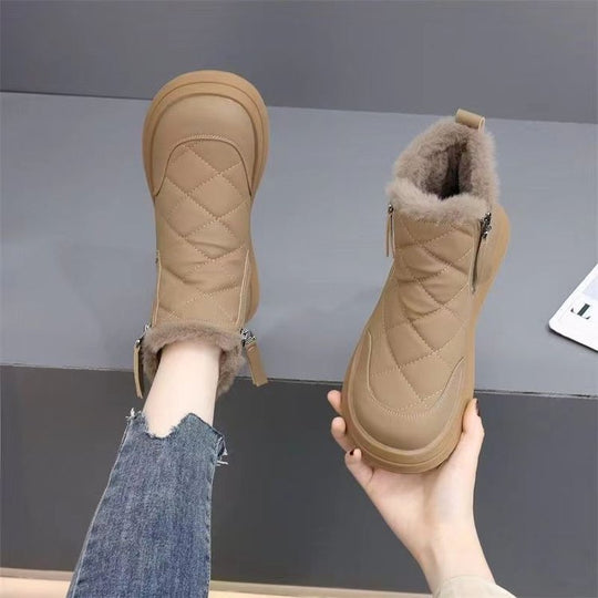 Damen gefütterte Winterstiefel mit praktischem Reißverschluss und flauschigem Innenfutter EB
