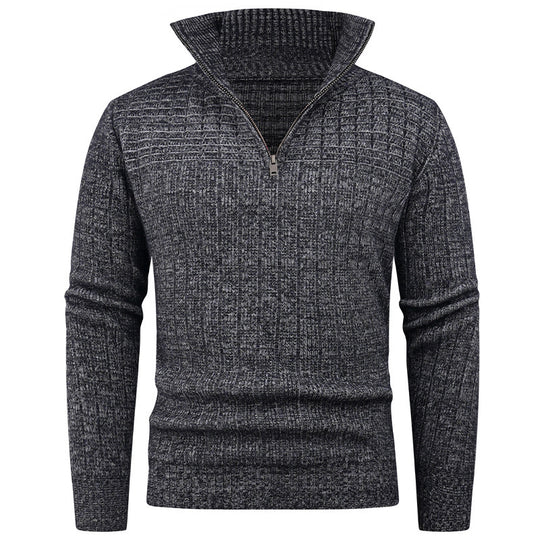 Herren eleganter Rollkragenpullover mit modernem Zopfdesign EB