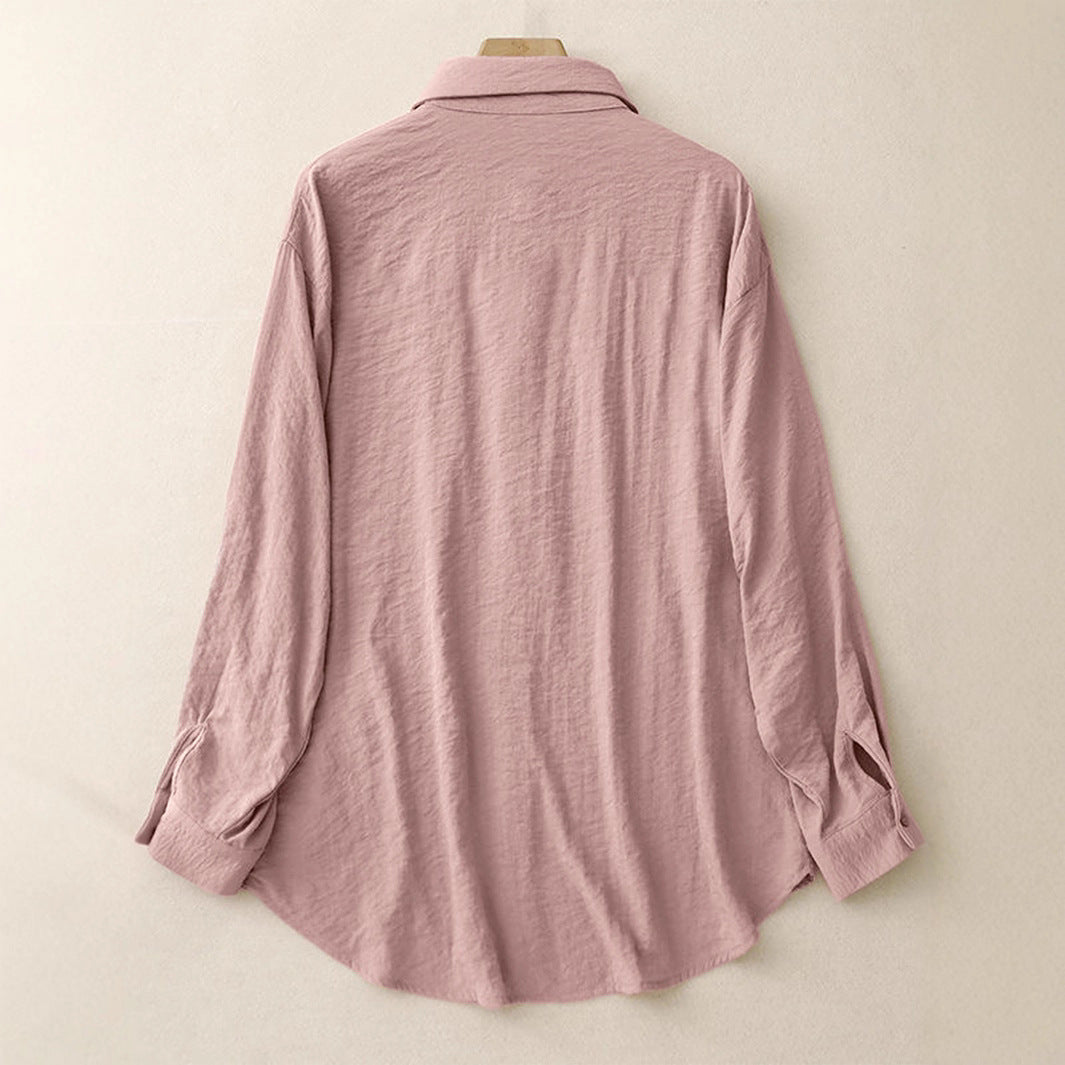 Damen Trendige Bluse mit lässigem Schnitt und praktischen Eingrifftaschen EB