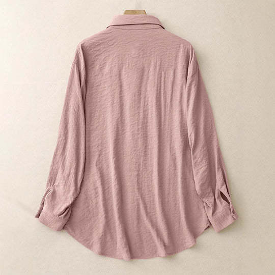 Damen Trendige Bluse mit lässigem Schnitt und praktischen Eingrifftaschen EB